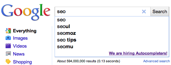 משלימים אוטומטיים בגוגל משלימים אוטומטיים בגוגל